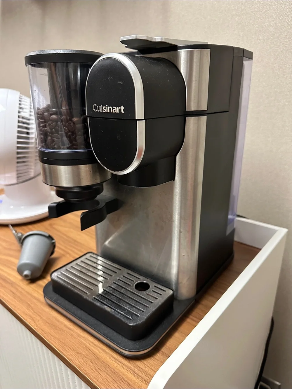 Cuisinart Black and Silver Single-Serve Espresso Maker with Grinder